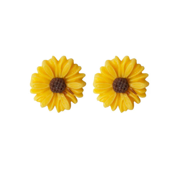 Ladies cute sunflower earrings alloy