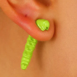 Ladies gruesome caterpillars ear rings alloy.